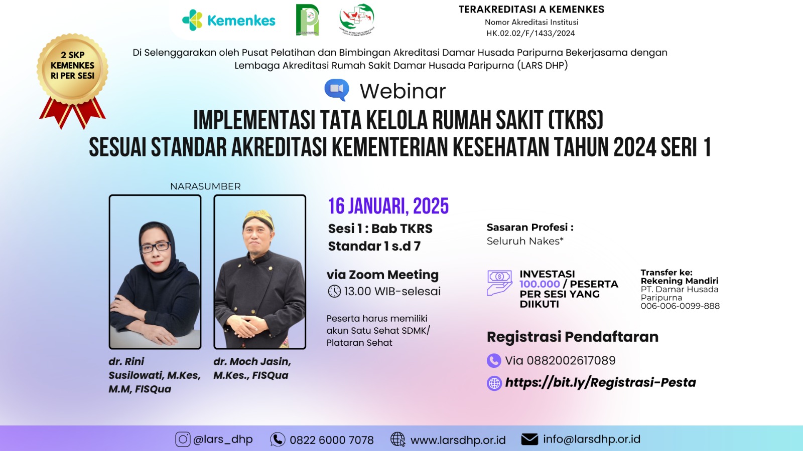 Implementasi Tata Kelola Rumah Sakit (TKRS) sesuai Standar Akreditasi Kementerian Kesehatan Tahun 2024 Seri 1