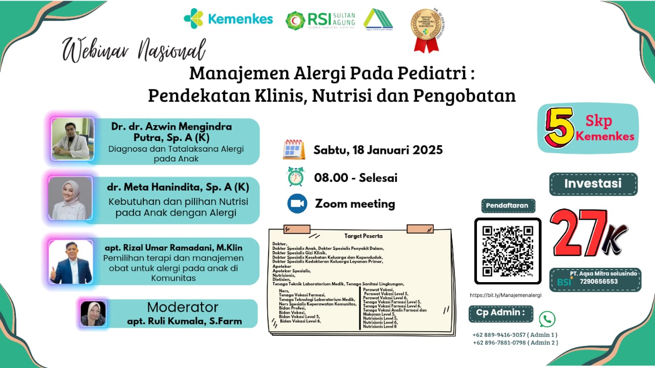 Webinar Manajemen Alergi Pada Pediatri Pendekatan Klinis, Nutrisi dan Pengobatan
