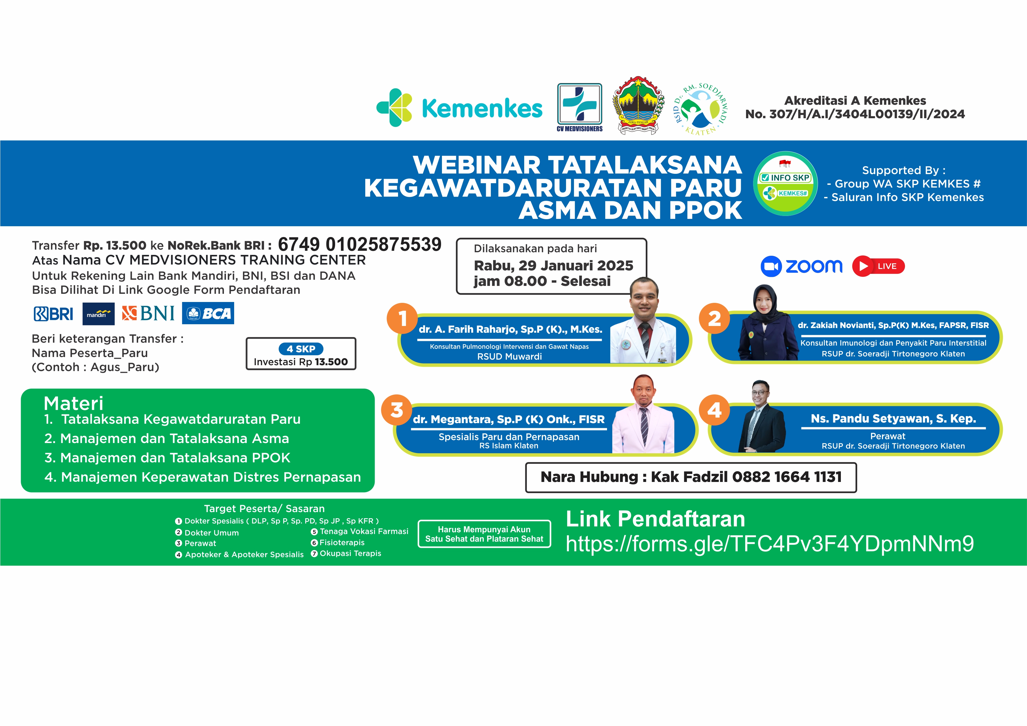 Webinar Tatalaksana Kegawatdaruratan Paru, Asma dan PPOK