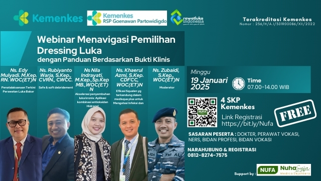 WEBINAR MENAVIGASI PEMILIHAN DRESSING LUKA DENGAN PANDUAN BERDASARKAN BUKTI KLINIS