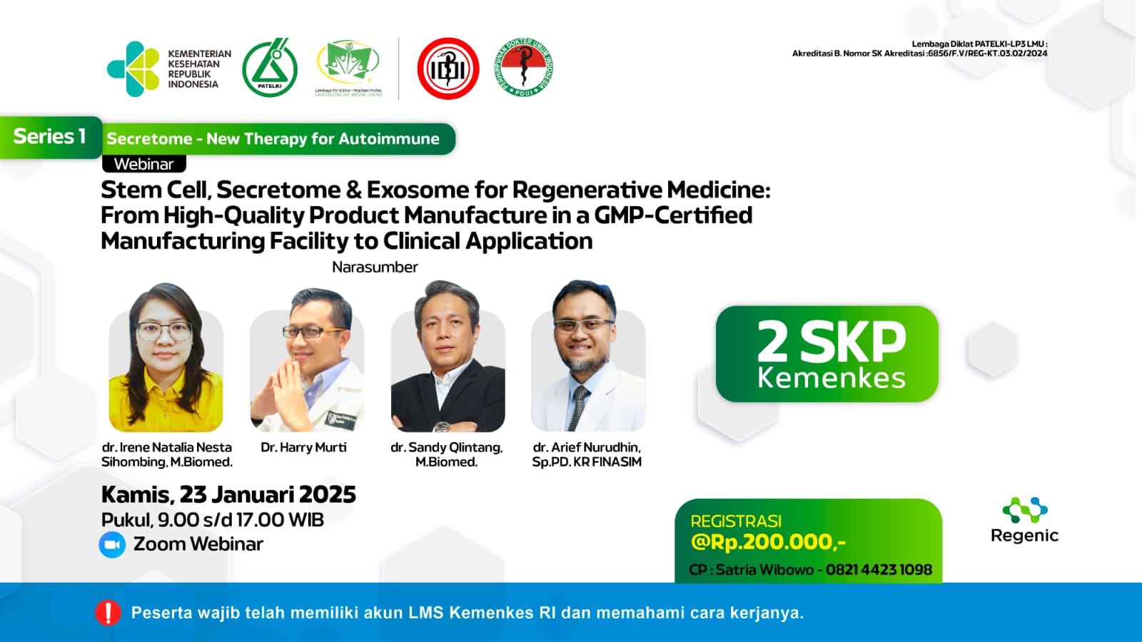Stem Cell, Secretome  Exosome For Regenerative Medicine, From High-Quality Product Manufacture In A GMP-Certified Manufacturing Facility To Clinical Application - KlikDokter dan Regenic