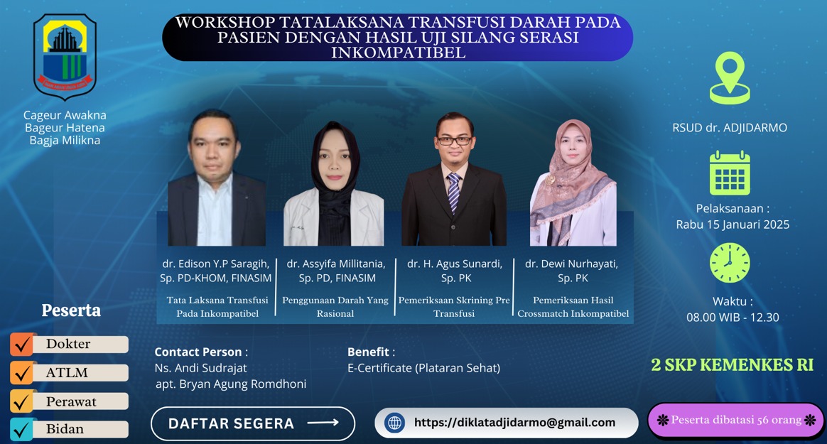 Workshop Tata Laksana Transfusi Darah Inkompatibel