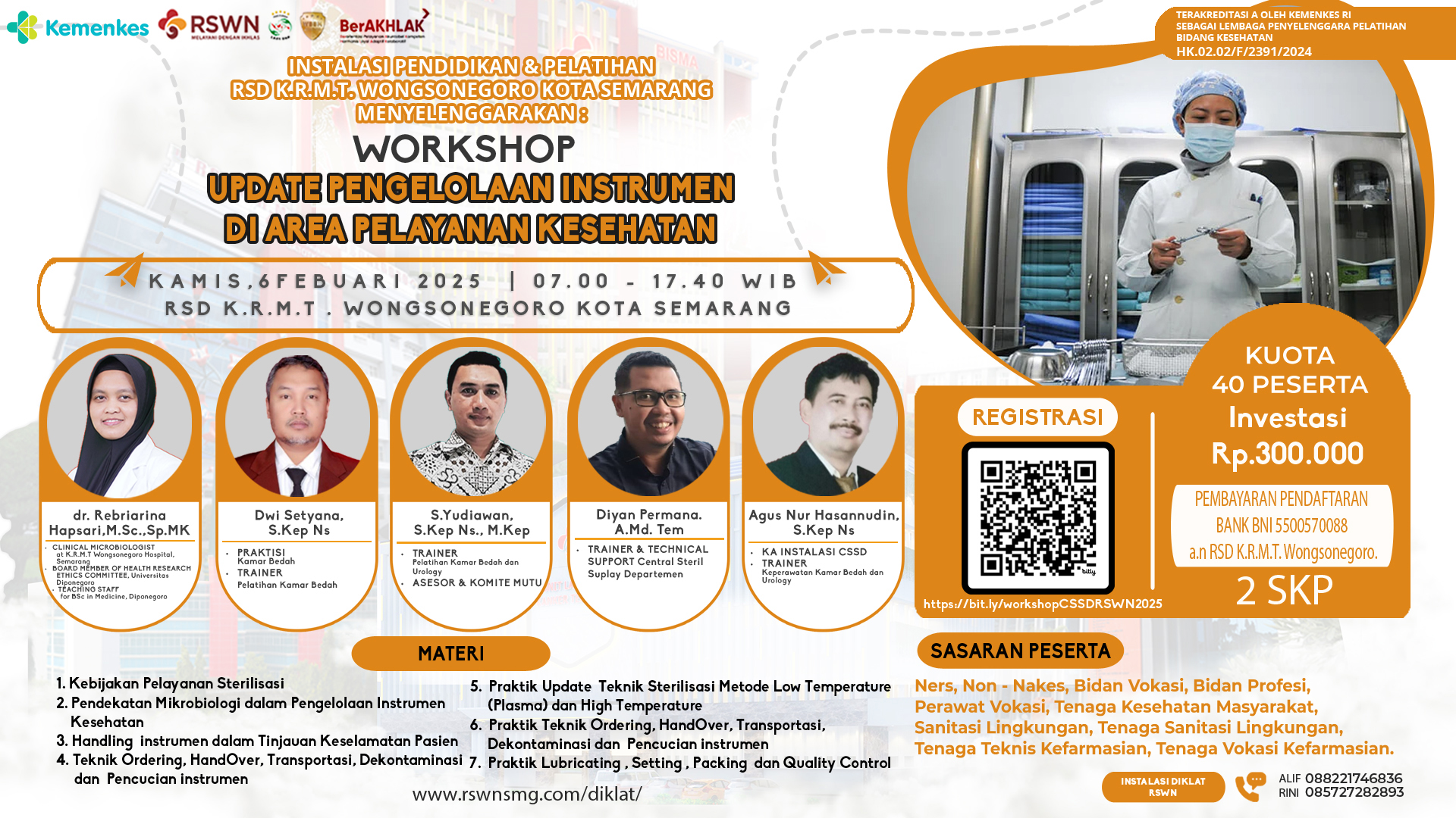 WORKSHOP UPDATE PENGELOLAAN INSTRUMEN DI AREA PELAYANAN KESEHATAN