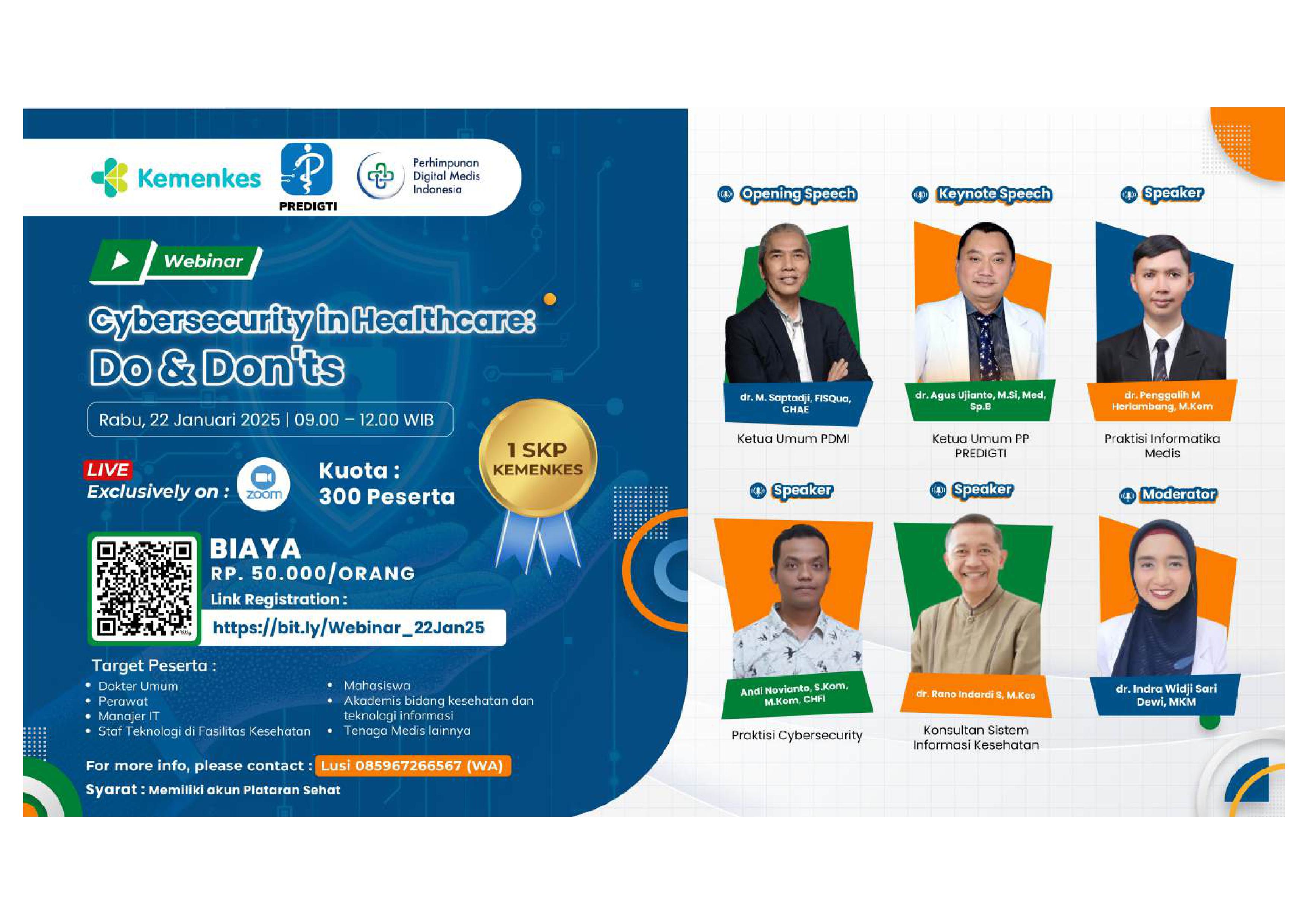 Webinar Cybersecurity in Healthcare Do  Donts Kerja Sama dengan Perhimpunan Digital Medis Indonesia