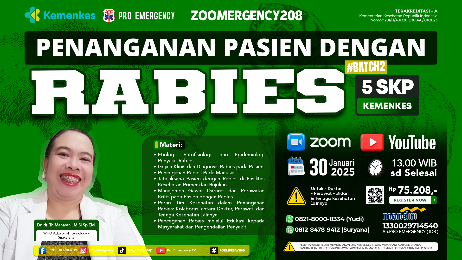 Webinar Penanganan Pasien dengan Rabies