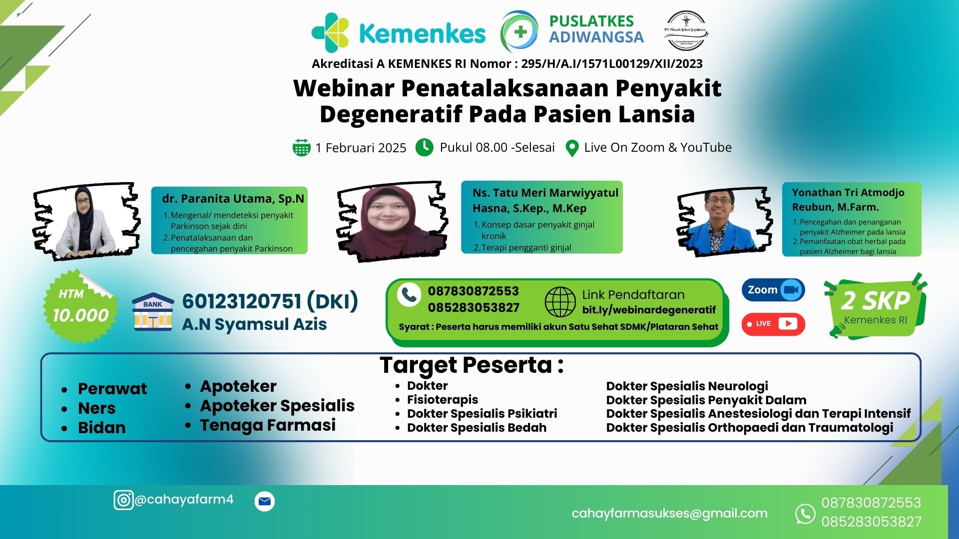 Webinar Penatalaksanaan Penyakit Degeneratif Pada Pasien Lansia