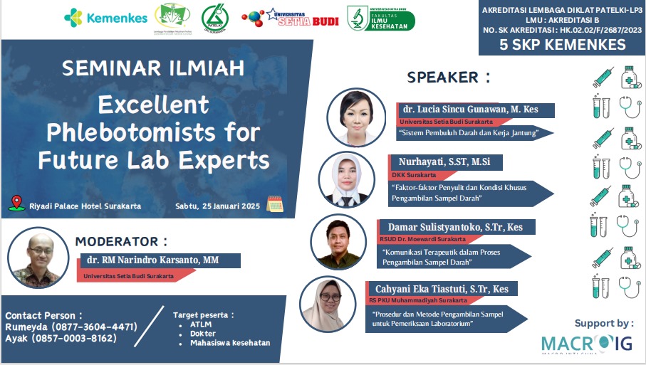 Excellent Phlebotomists- seminar for Future Lab Experts-Universitas Setia Budi