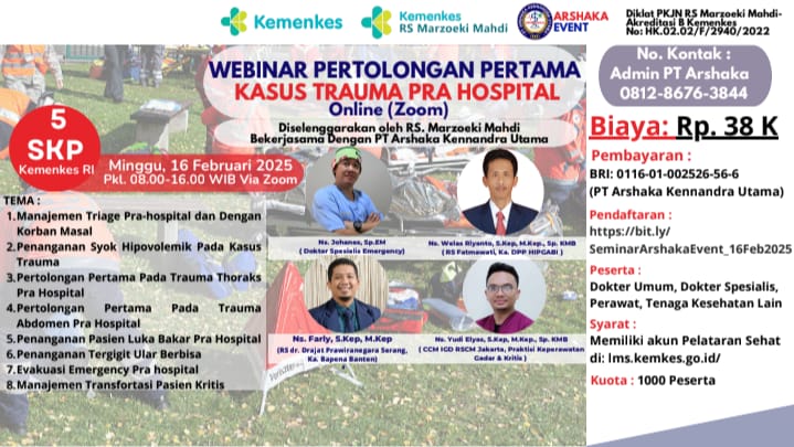 Webinar Pertolongan Pertama Kasus Trauma Pra Hospital