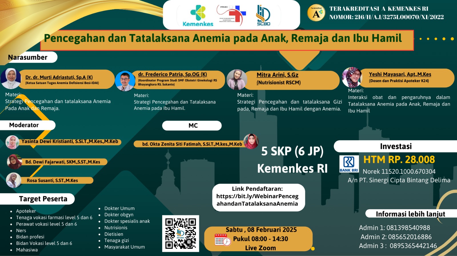 Webinar Pencegahan dan Tatalaksana Anemia pada Anak, Remaja dan Ibu Hamil