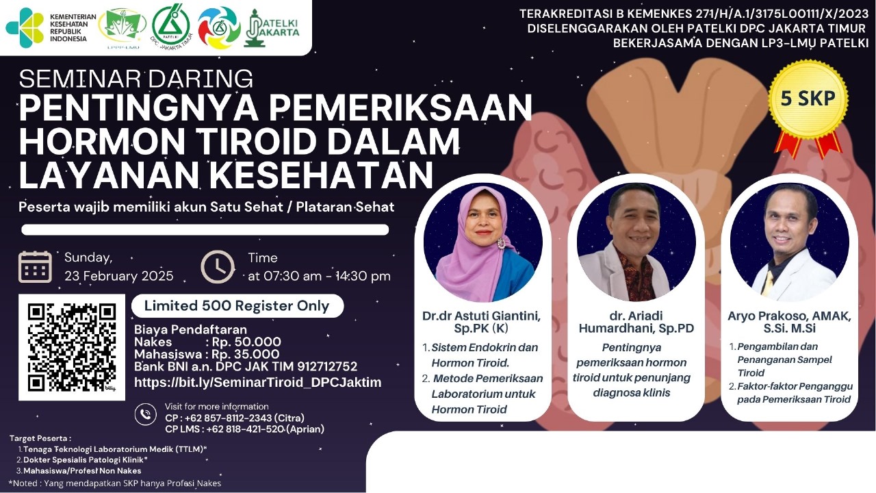 WEBINAR PEMERIKSAAN HORMON TIROID DALAM LAYANAN KESEHATAN_DPC PATELKI JAKARTA TIMUR