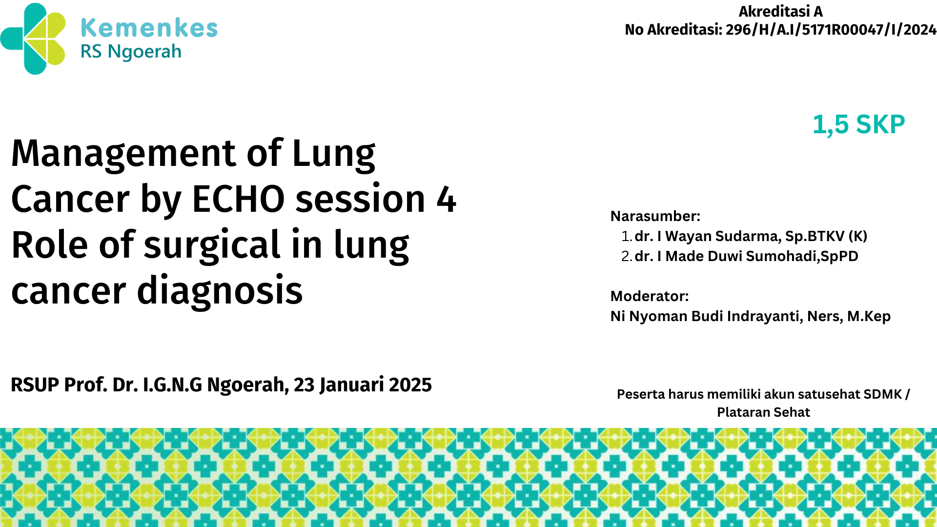 Management of Lung Cancer by ECHO session 4 Role of surgical in lung cancer diagnosis