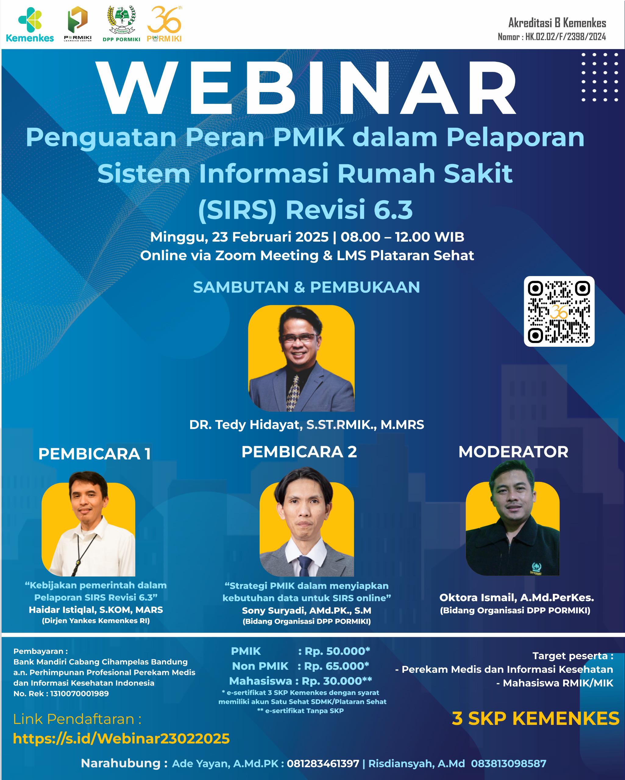 Penguatan Peran PMIK dalam Pelaporan Sistem Informasi Rumah Sakit (SIRS) Revisi 6.3