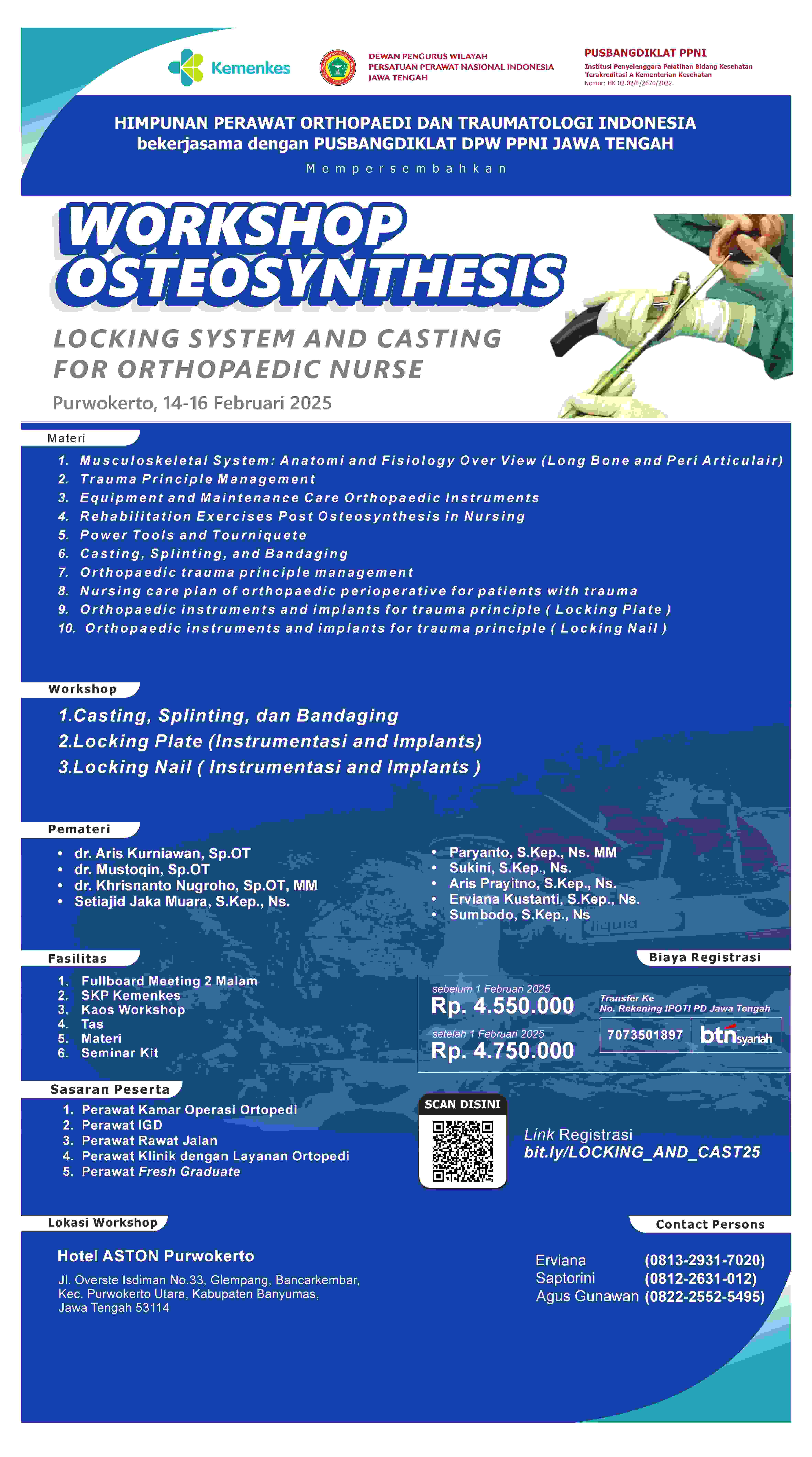 15444-Workshop Osteosynthesis Locking System And Casting For  Orthopaedic Nurse di Hotel Aston Purwokerto