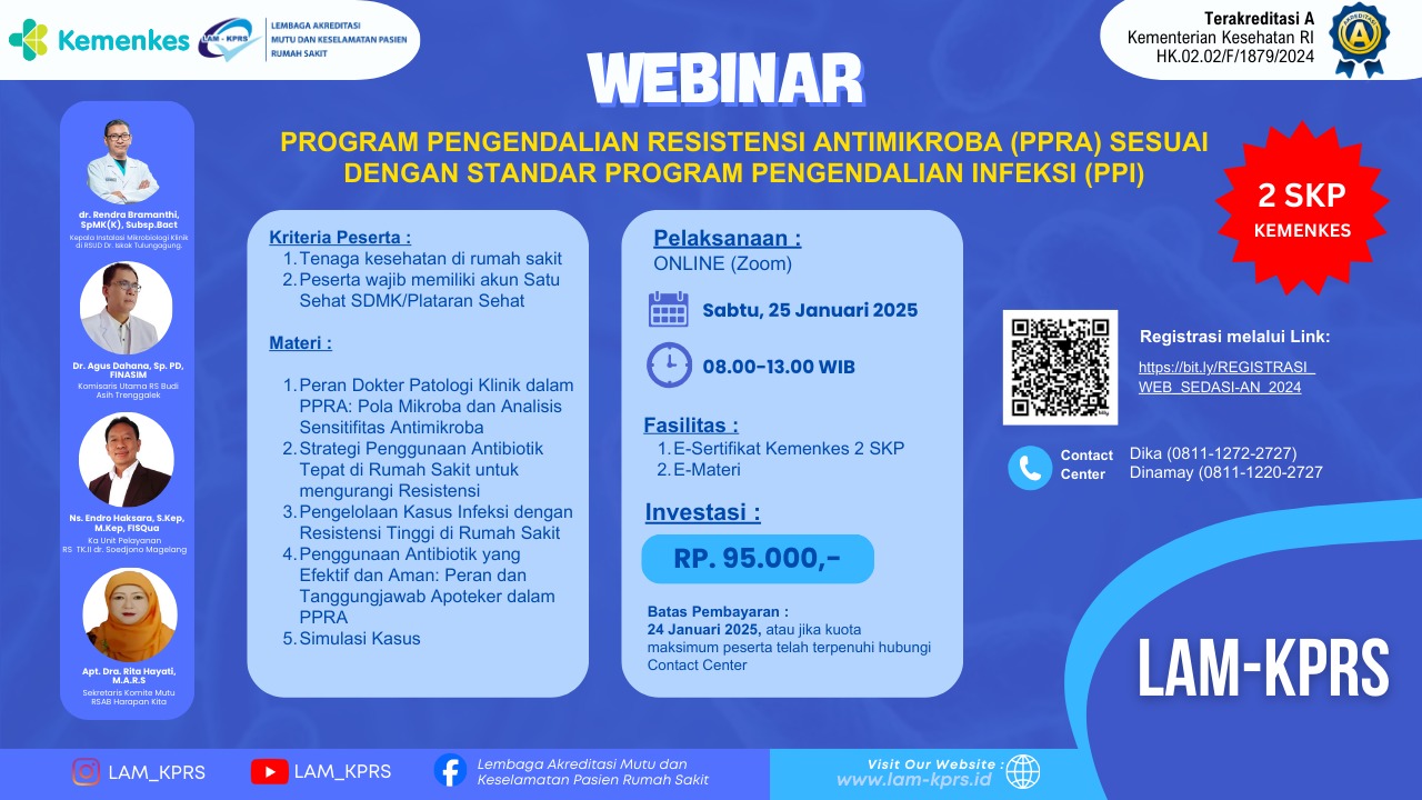 Program Pengendalian Resistensi Antimikroba (Ppra) Sesuai Dengan Standar Program Pengendalian Infeksi (PPI)