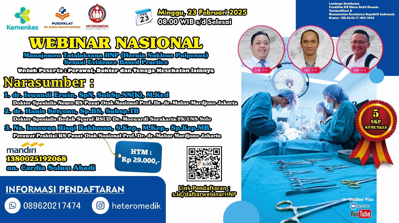 Update Manajemen Tatalaksana HNP (Hernia Nukleus Pulposus) Sesuai Evidence Based Practice