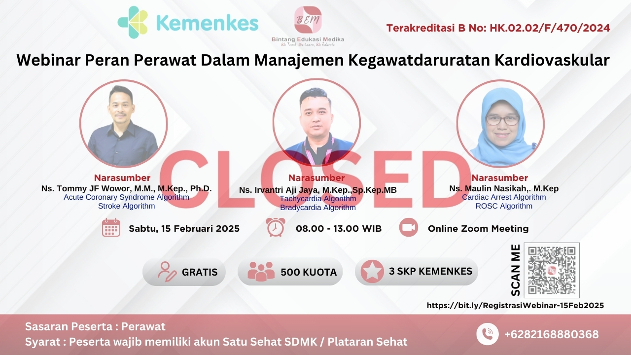 WEBINAR PERAN PERAWAT DALAM MANAJEMEN KEGAWATDARURATAN KARDIOVASKULAR