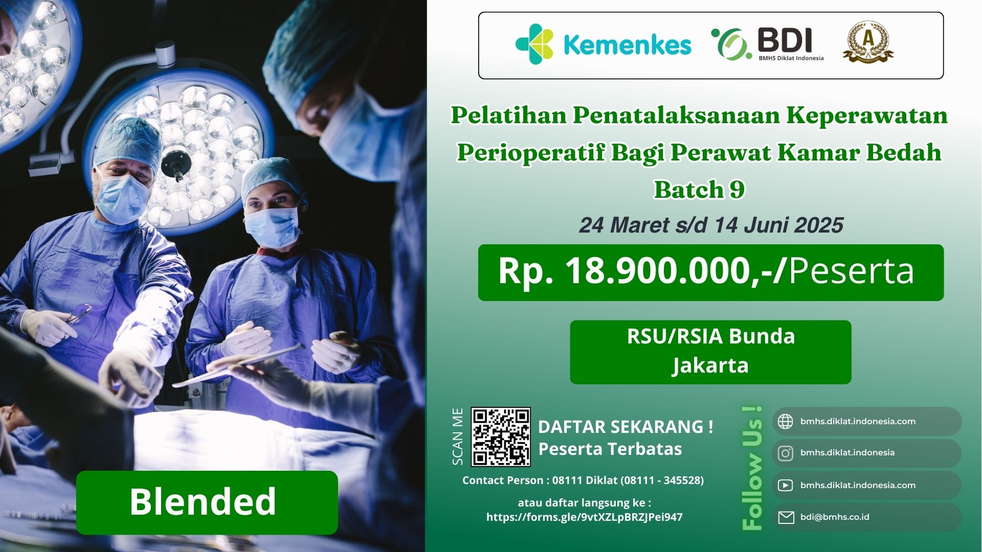 Pelatihan Penatalaksanaan Keperawatan Perioperatif Bagi Perawat Kamar Bedah Batch 9