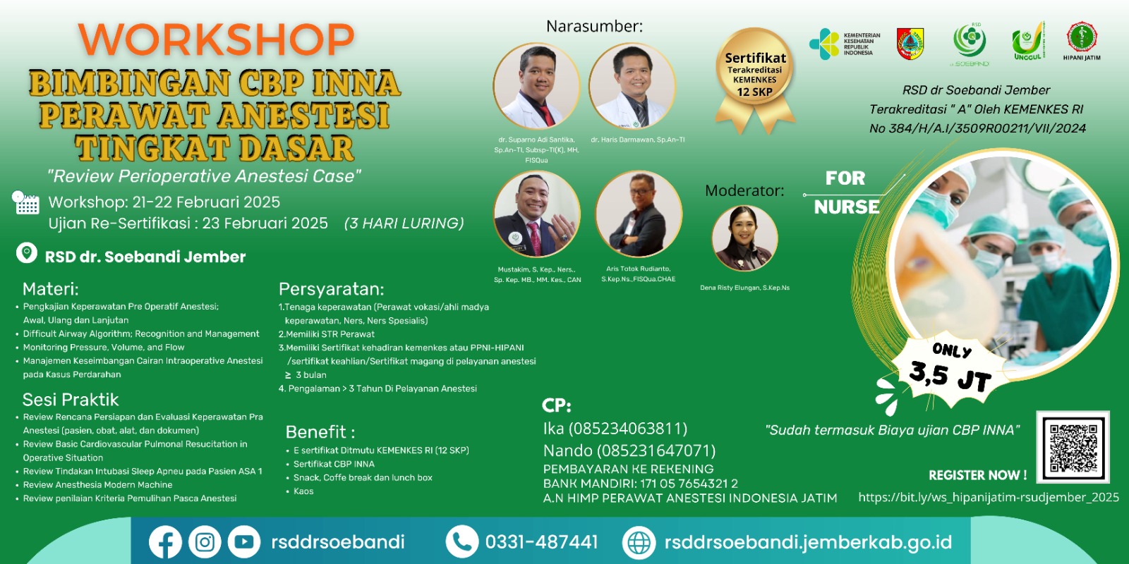 WORKSHOP BIMBINGAN CBP INNA PERAWAT ANESTESI TINGKAT DASAR REVIEW A PERIOPERATIVE ANESTHESIA CASE