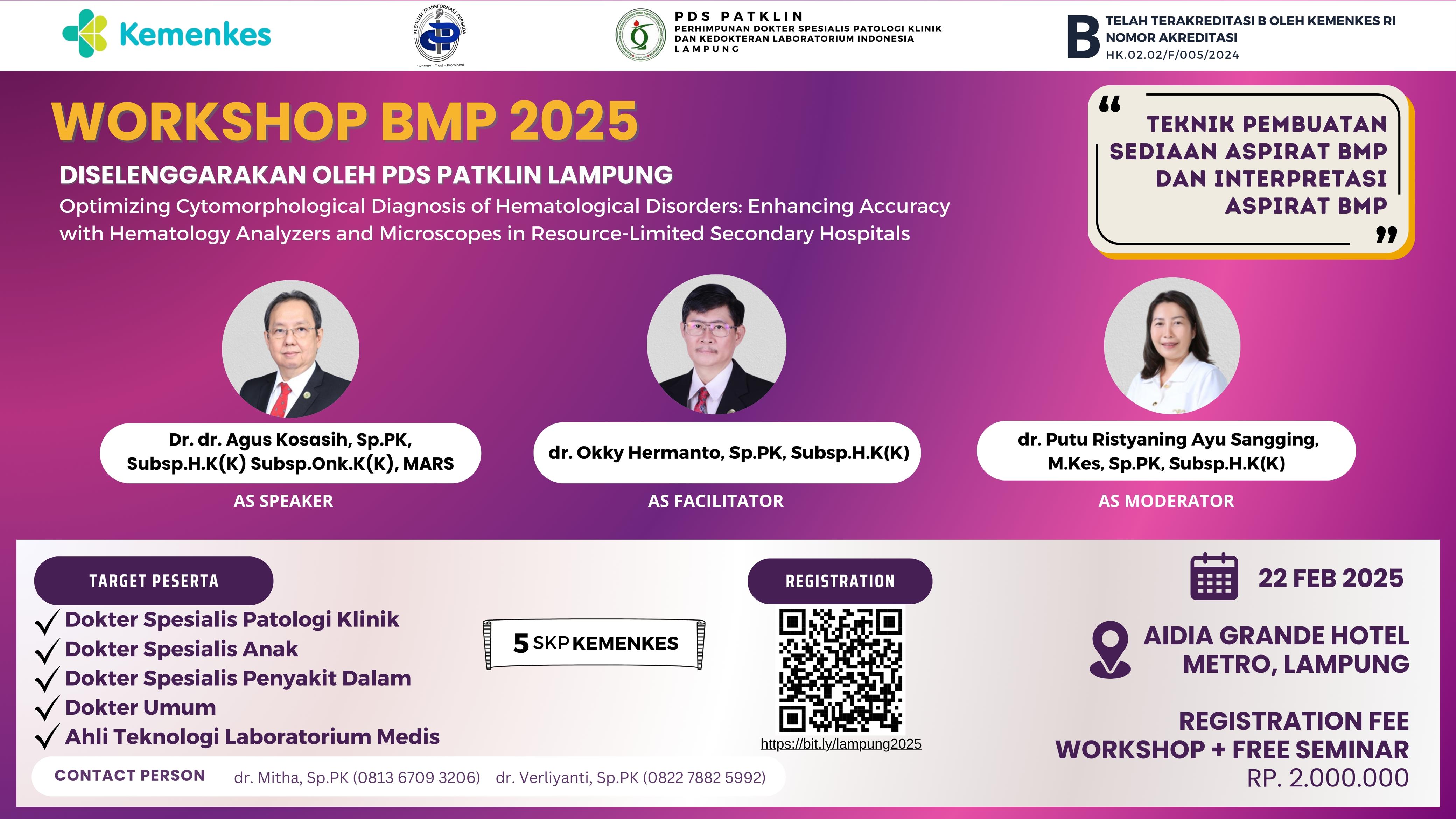 WORKSHOP BONE MARROW PUNCTURE (BMP) PDS Patklin Lampung