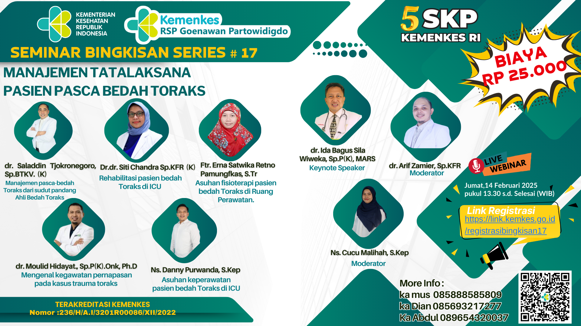 SEMINAR BINGKISAN SERIES 17 MANAJEMEN TATALAKSANA PASIEN PASCA BEDAH TORAKS