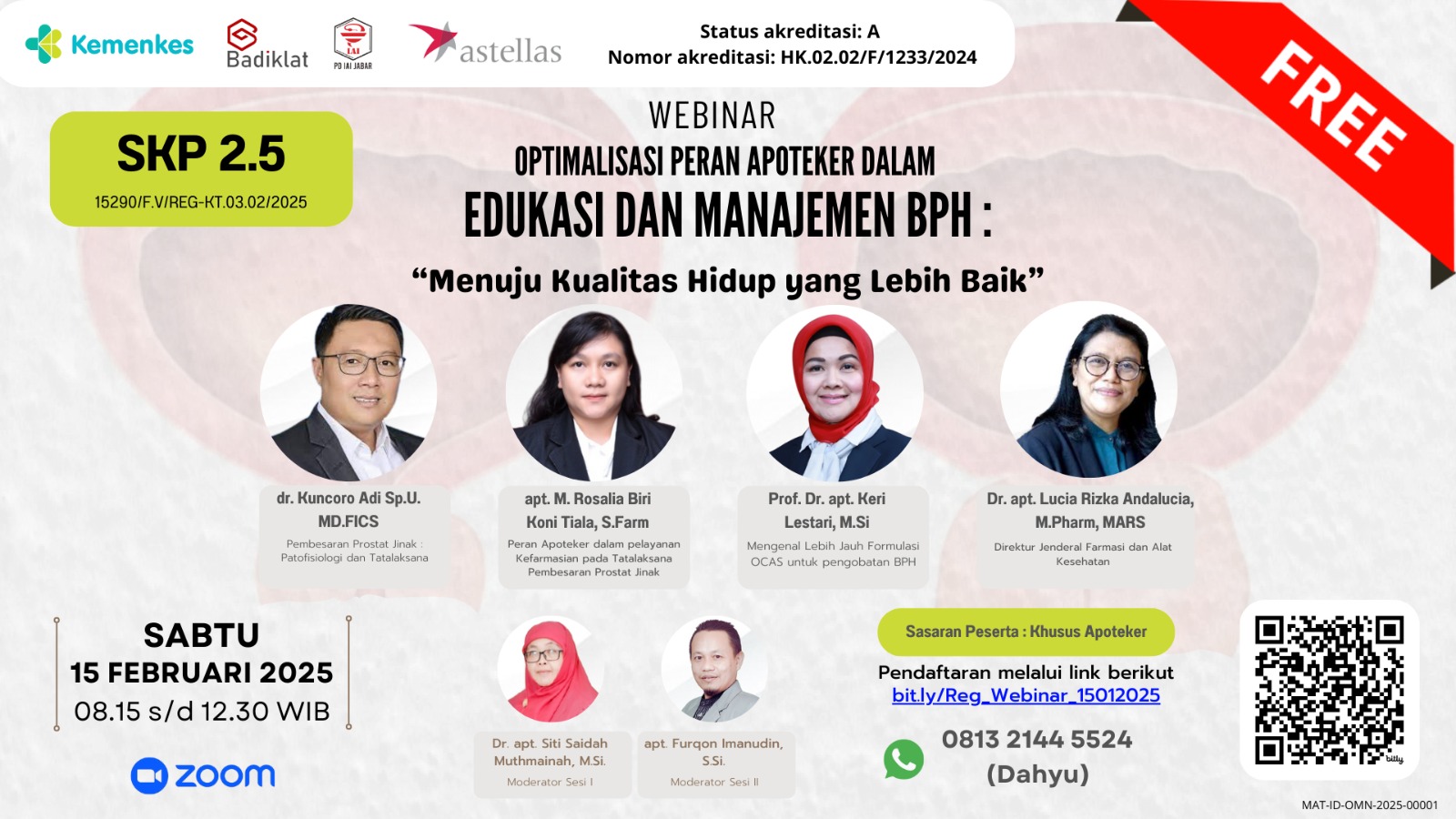 Webinar Optimalisasi Peran Apoteker dalam Edukasi dan Manajemen BPH Menuju Kualitas Hidup yang Lebih Baik