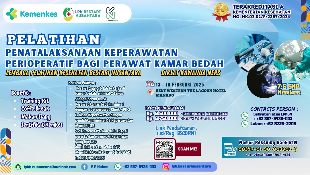 Pelatihan Penatalaksanaan Keperawatan Perioperatif Bagi Perawat Kamar Bedah