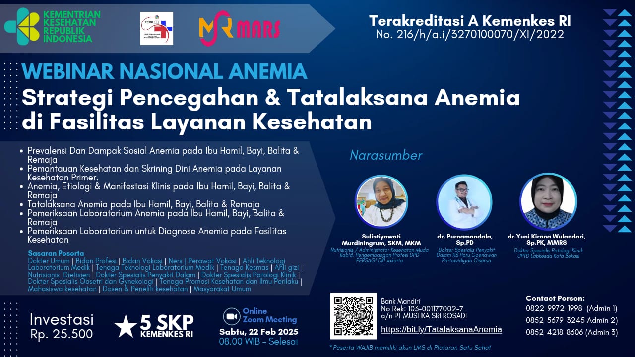 Webinar Strategi Pencegahan  Tatalaksana Anemia Di Fasilitas Layanan Kesehatan