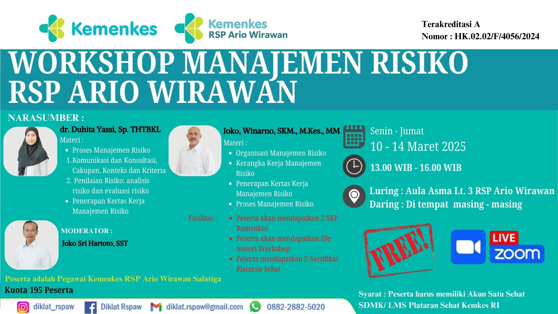 Workshop Manajemen Risiko RSP Ario Wirawan