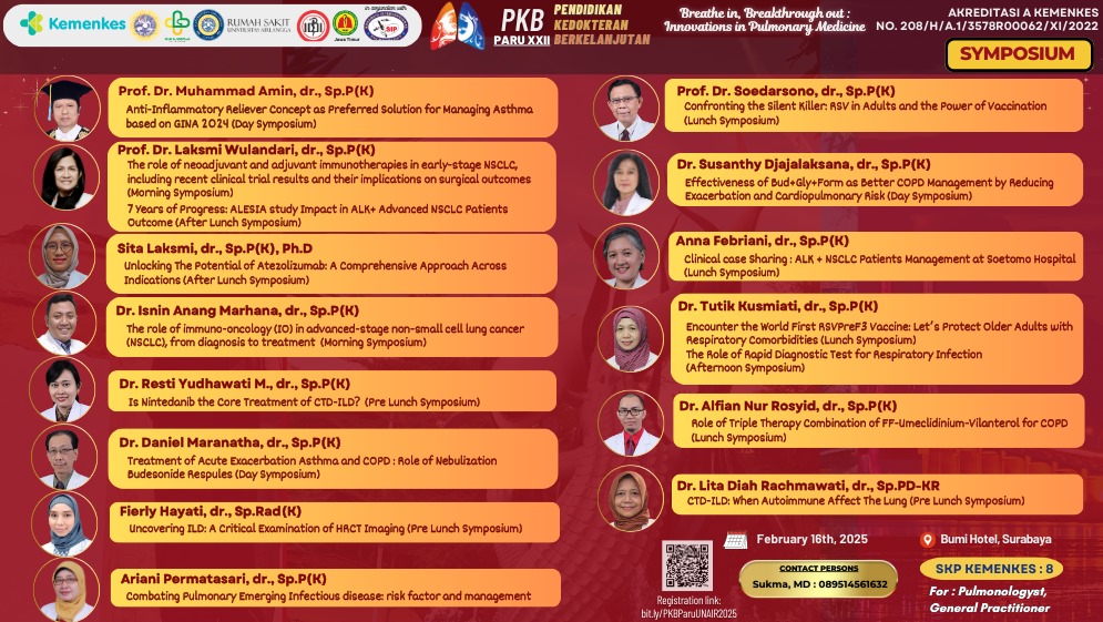 Konferensi Pendidikan Kedokteran Berkelanjutan (PKB) Paru 2025 Breathe In, Breakthrough Out Innovations In Pulmonary Medicine