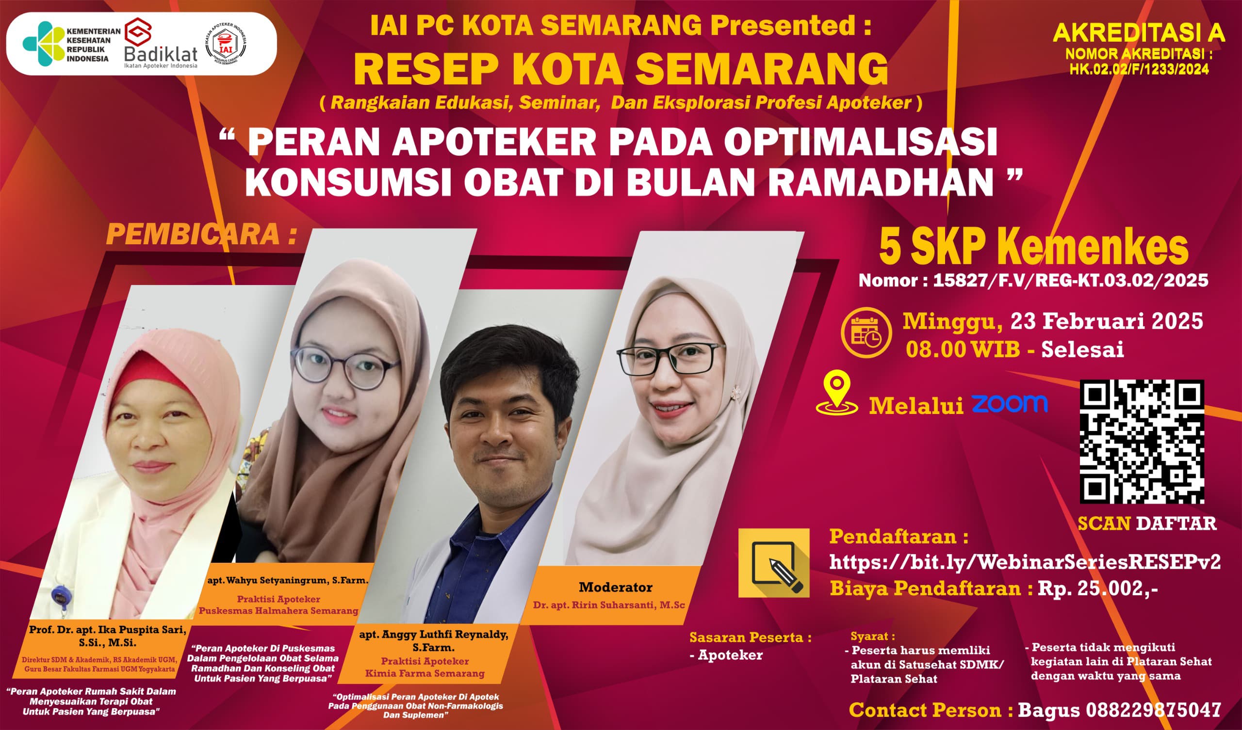 Webinar Series RESEP Apoteker Kota Semarang Vol 2 - Peran Apoteker pada Optimalisasi Konsumsi Obat di Bulan Ramadhan