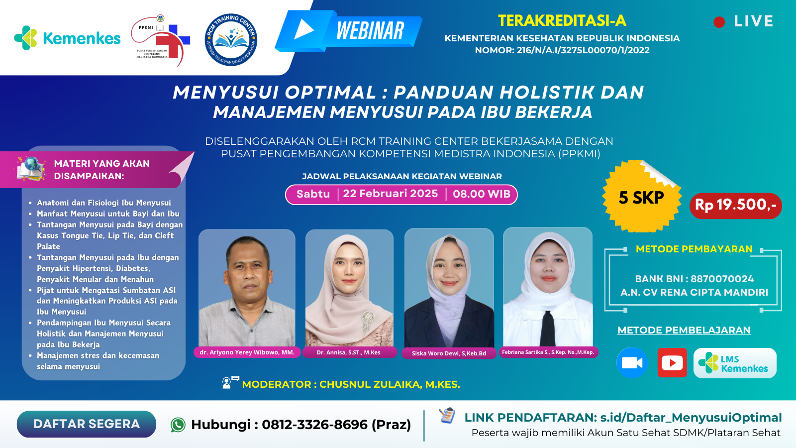 Webinar Menyusui Optimal Panduan Holistik Dan Manajemen Menyusui Pada Ibu Bekerja