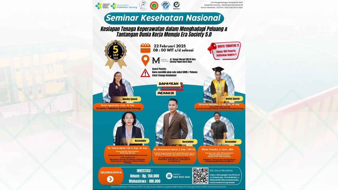 SEMINAR NASIONAL KESIAPAN TENAGA KEPERAWATAN DALAM MENGHADAPI PELUANG TANTANGAN DUNIA KERJA MENUJU ERA SOCIETY 5.0