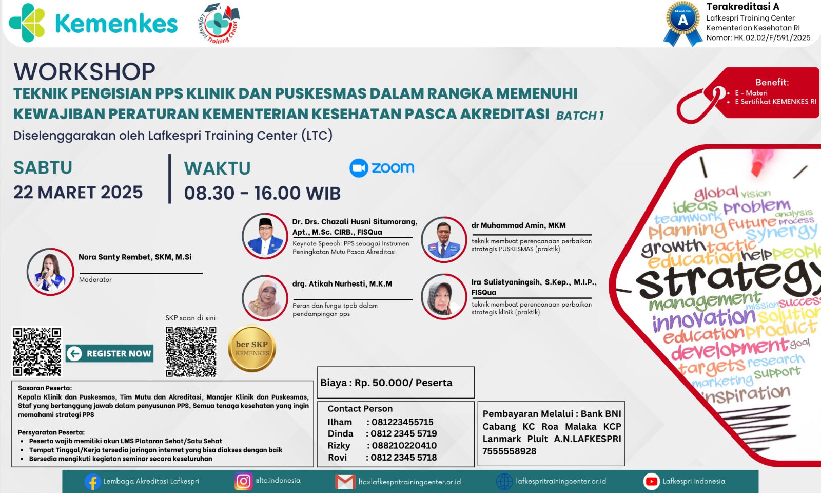 Workshop Teknik Pengisian PPS Klinik dan Puskesmas Dalam Rangka Memenuhi Kewajiban Peraturan Kementerian Kesehatan Pasca Akreditasi Angkatan 1
