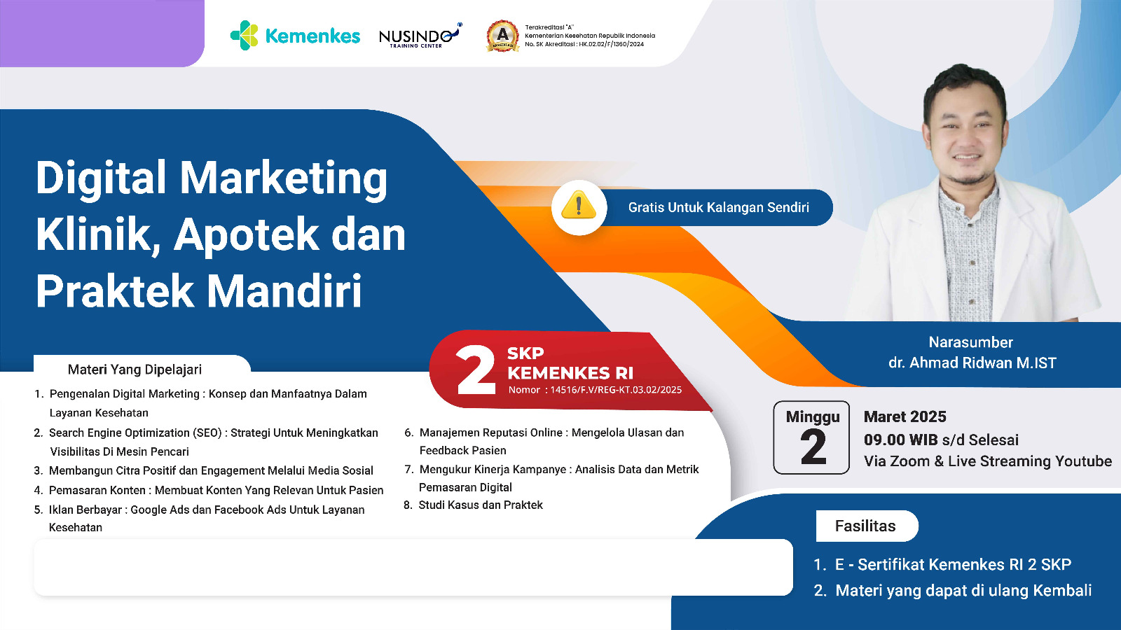 Digital Marketing Klinik, Apotek dan Praktek Mandiri Angkatan 3