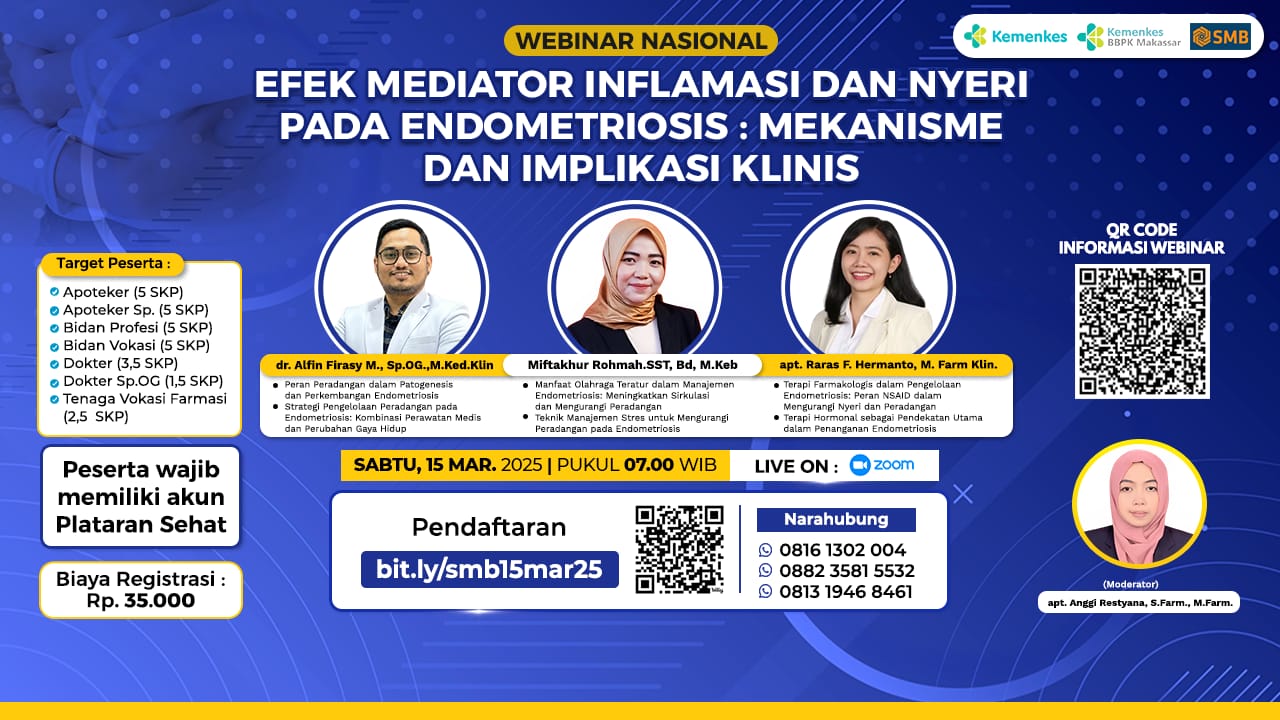Webinar Efek Mediator Inflamasi dan Nyeri Pada Endometriosis : Mekanisme dan Implikasi Klinis Kerjasama PT. Sejawat Muda Berprestasi Angkatan 1