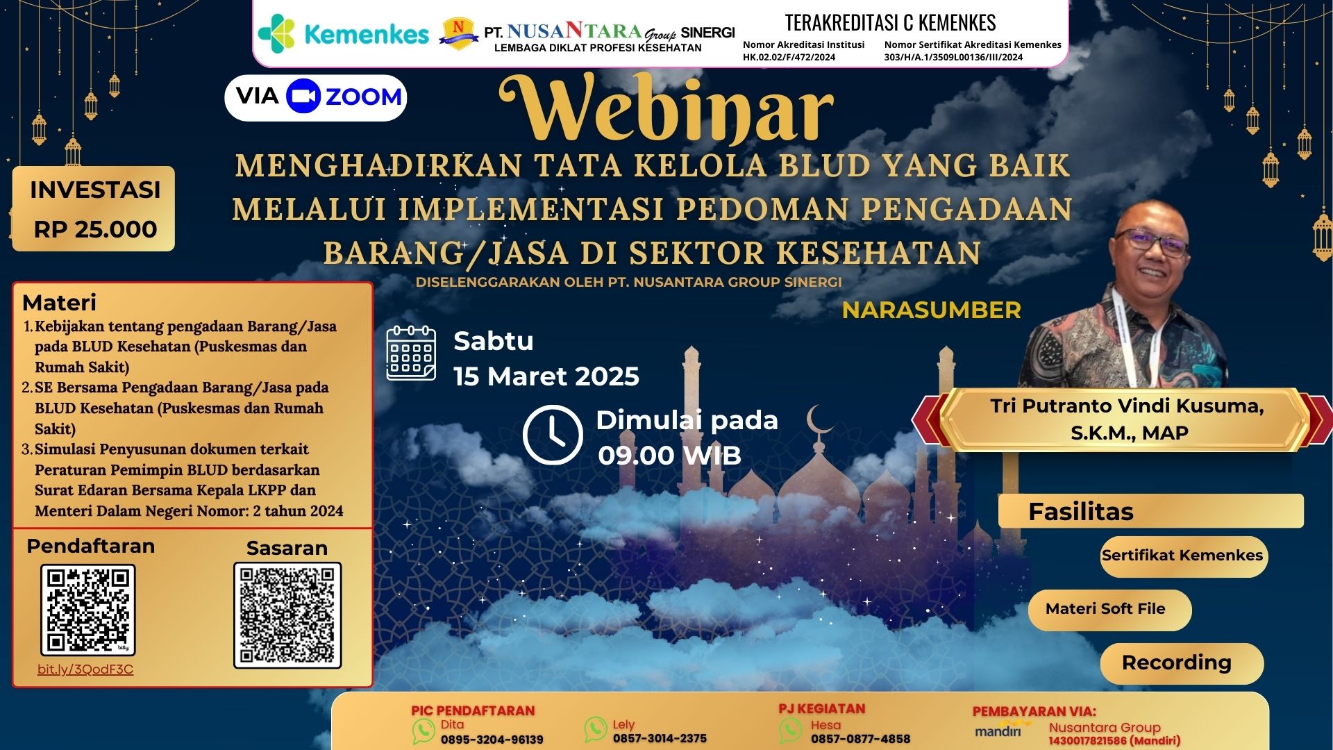 Webinar Menghadirkan Tata Kelola BLUD Yang Baik Melalui Implementasi Pedoman Pengadaan Barang/Jasa di Sektor Kesehatan  Angkatan 1