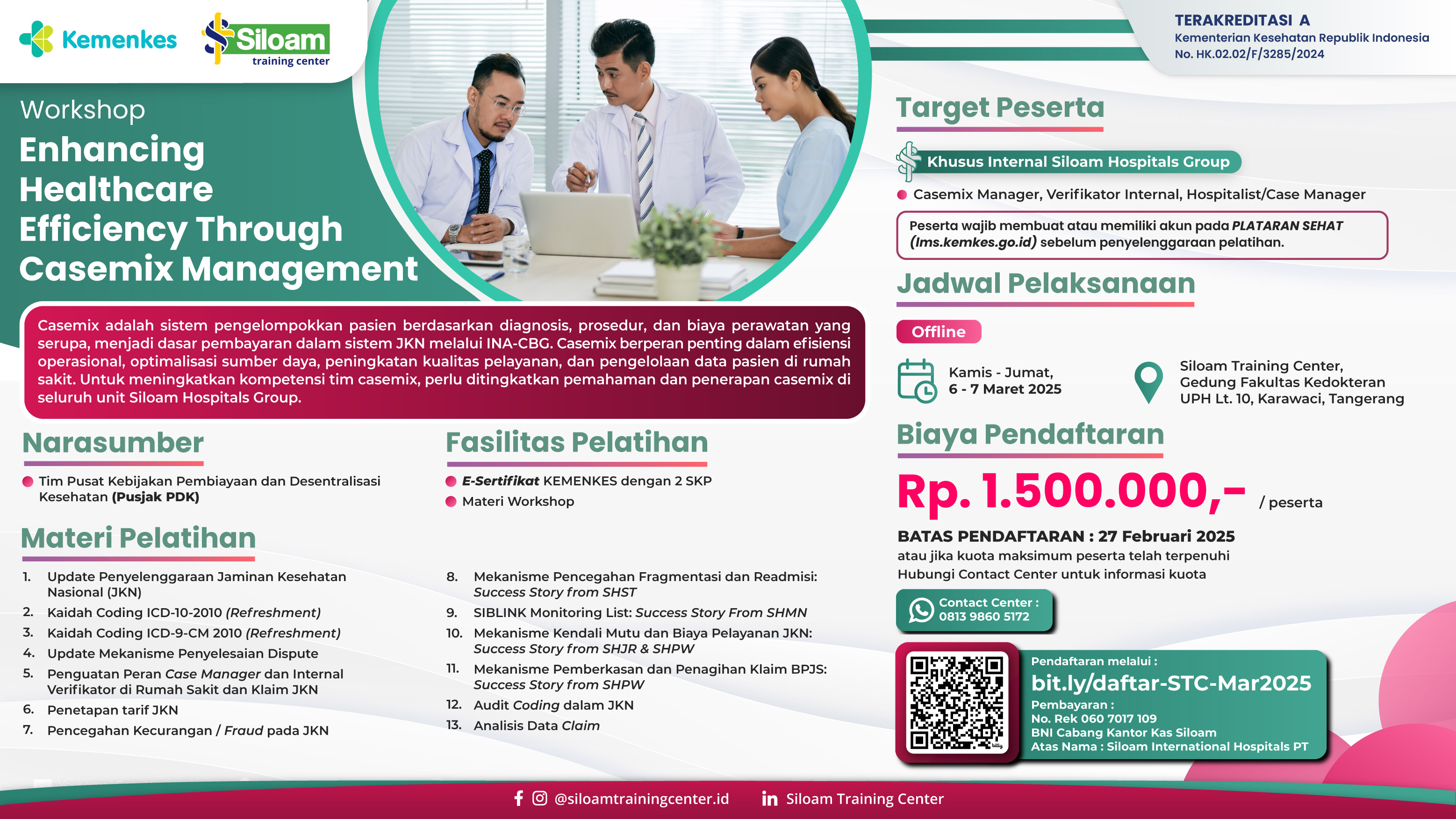 Workshop Enhancing Healthcare Efficiency through Casemix Management