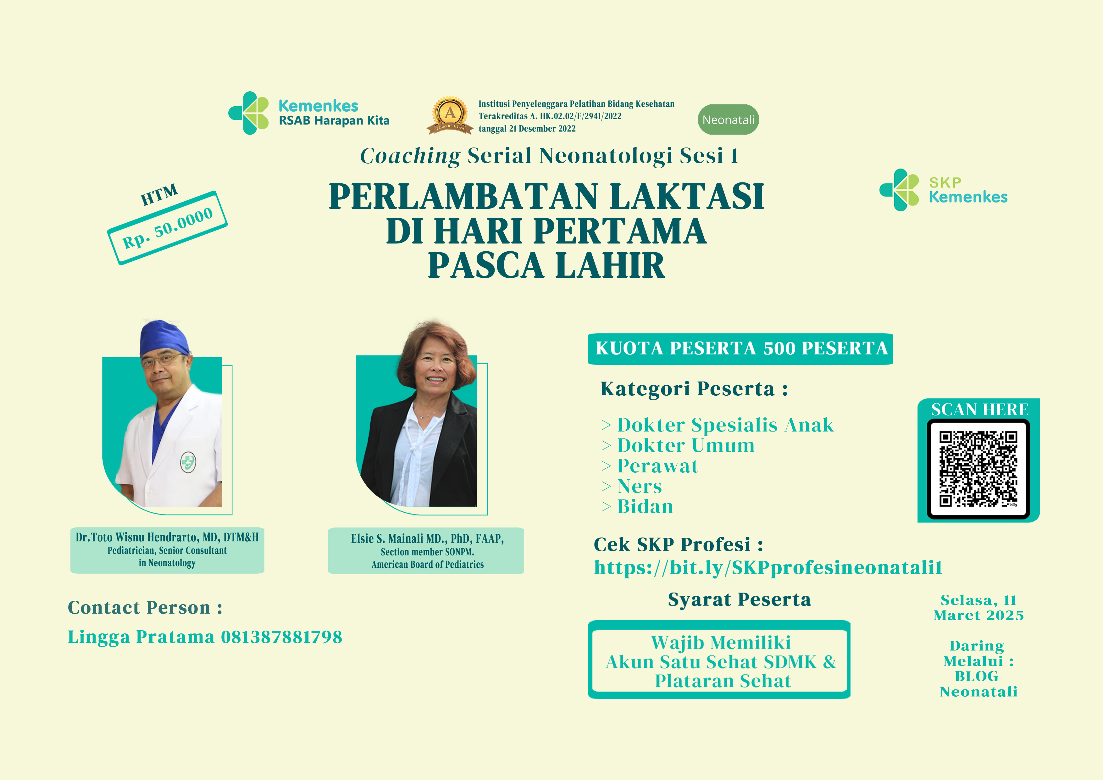 WEBINAR PERLAMBATAN LAKTASI PADA BAYI BARU LAHIR  Angkatan 1