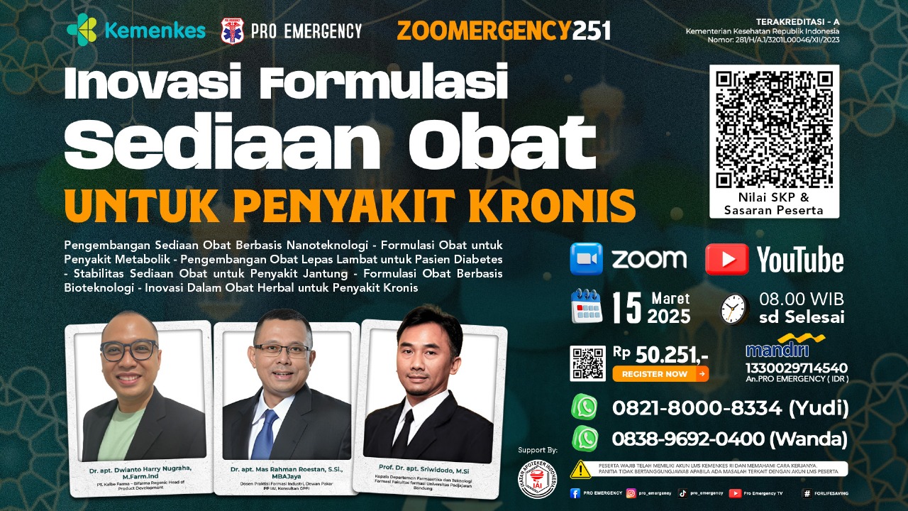 Webinar Inovasi Formulasi  Sediaan Obat untuk Penyakit Kronis Angkatan 1