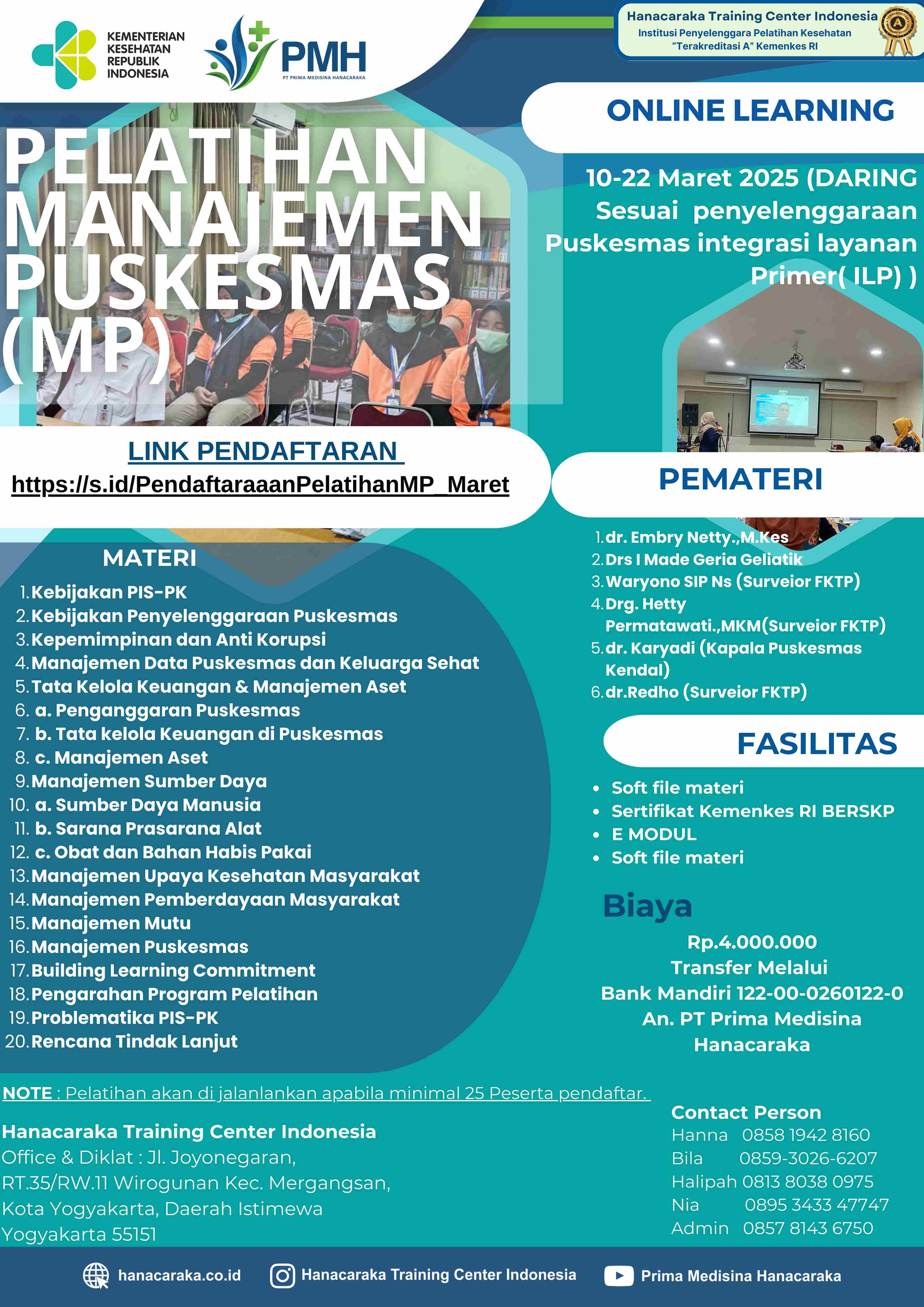Pelatihan Manajemen Puskesmas (MP)