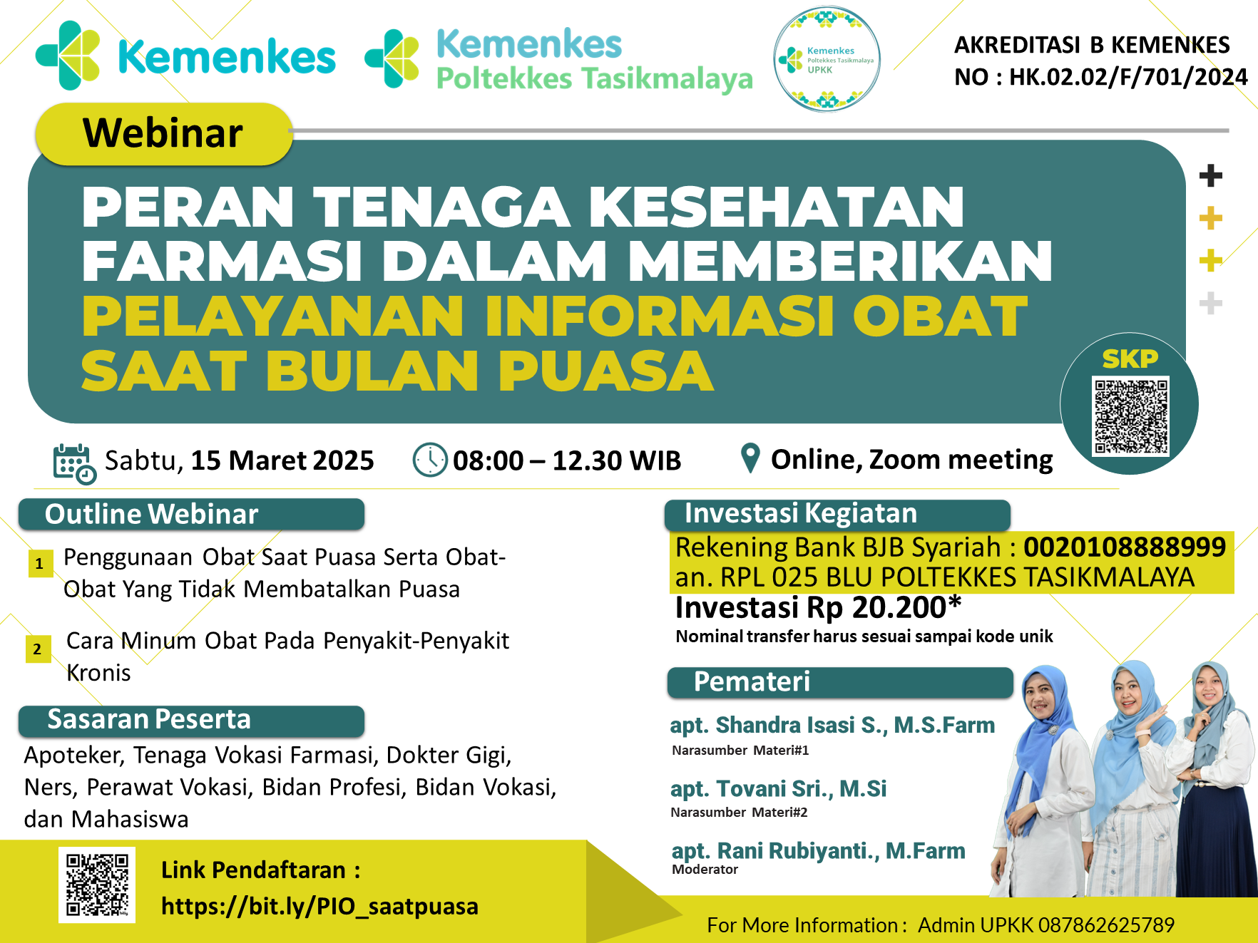 PERAN TENAGA KESEHATAN FARMASI DALAM MEMBERIKAN PELAYANAN INFORMASI OBAT SAAT BULAN PUASA Angkatan 1