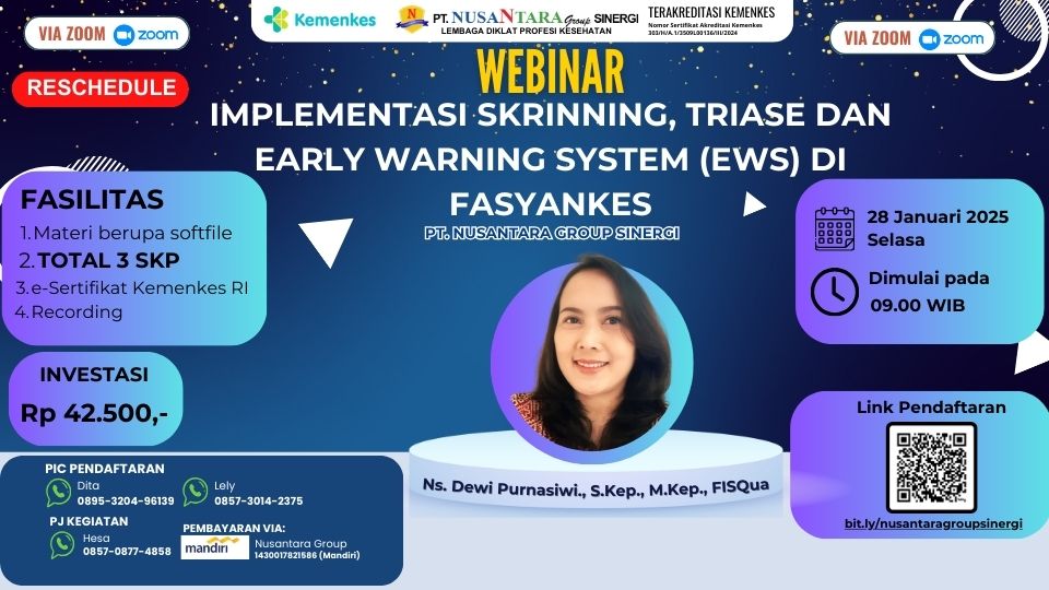 Webinar Skrinning, Triase dan Early Warning System dalam Kegawatdaruratan di Fasilitas Pelayanan Kesehatan