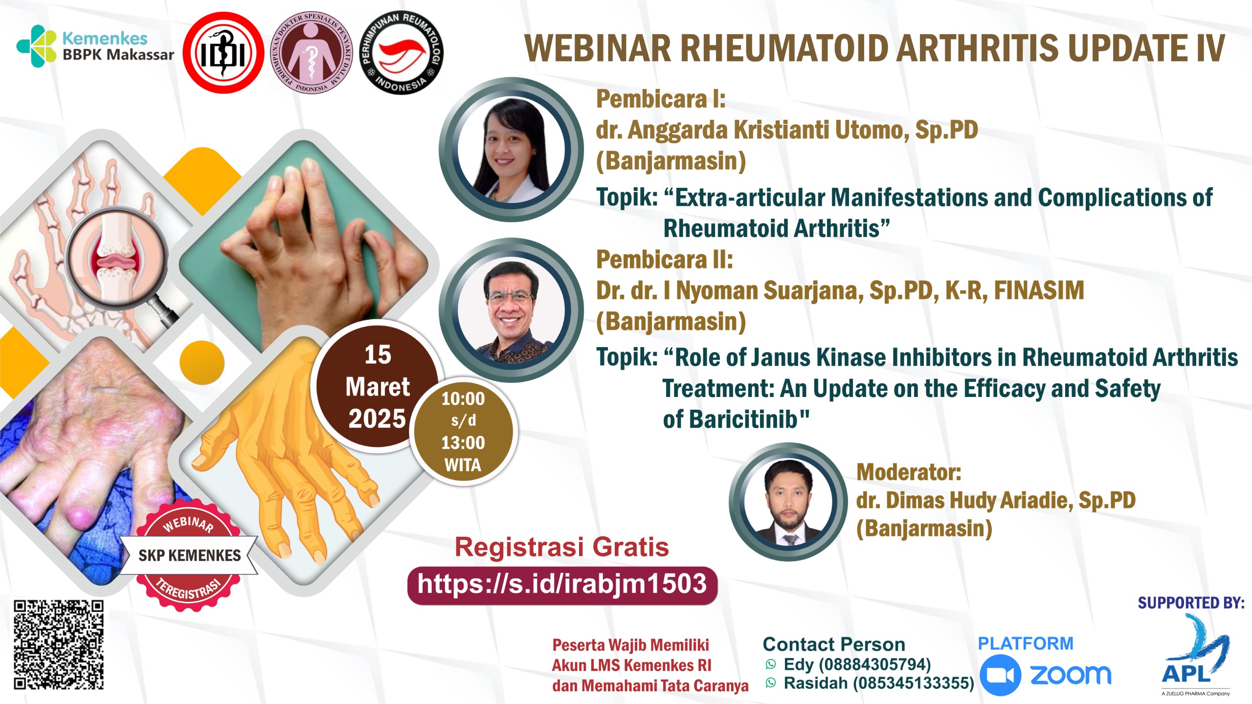 Webinar Dokter: Rheumatoid Arthritis Update IV Kerjasama PT Prodia Widyahusada Tbk. Angkatan 1