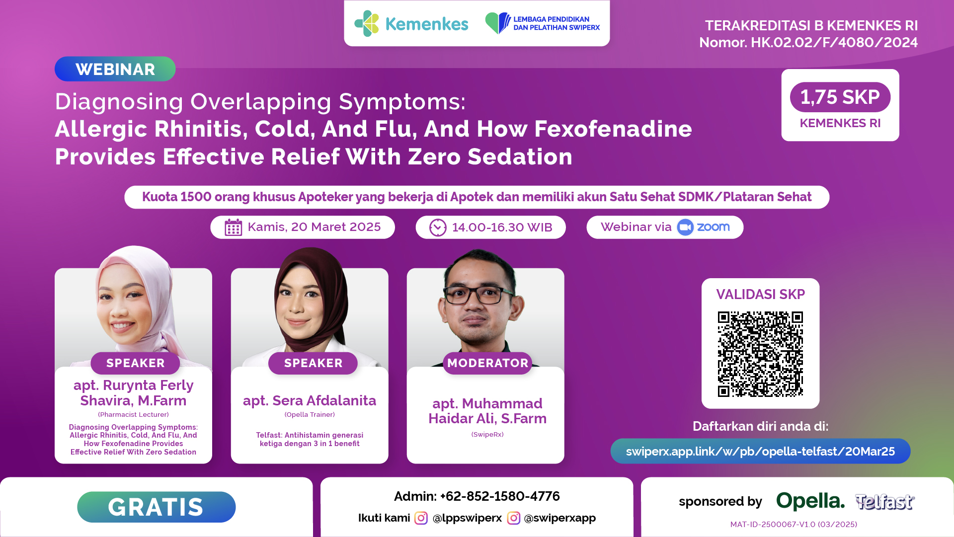 Diagnosing Overlapping Symptoms: Allergic Rhinitis, Cold, And Flu, And How Fexofenadine Provides Effective Relief With Zero Sedation Angkatan 1