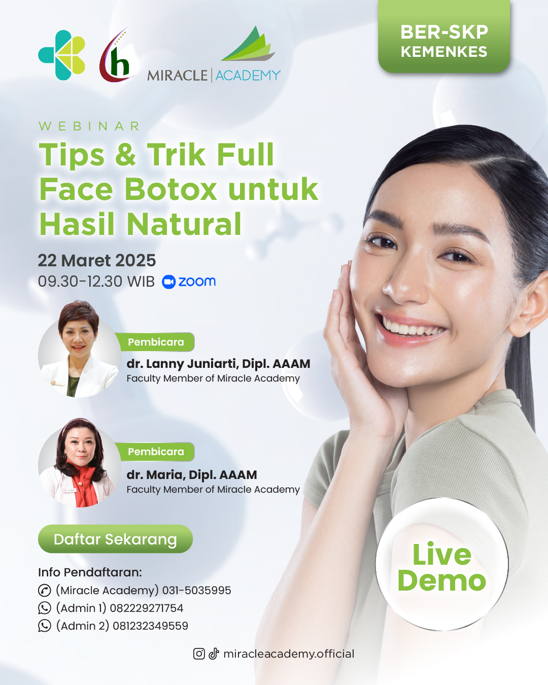 WORKSHOP TIPS & TRIK FULL FACE BOTOX UNTUK HASIL NATURAL  Angkatan 1