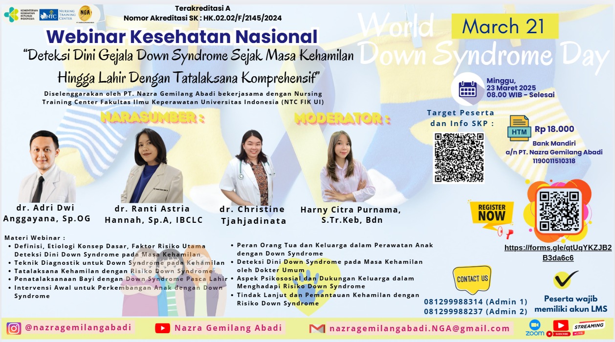 Deteksi Dini Gejala Down Syndrome Sejak Masa Kehamilan  Hingga Lahir Dengan Tatalaksana Komprehensif Angkatan 1