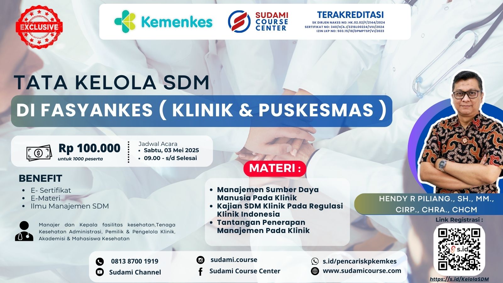 TATAKELOLA SDM DI FASYANKES ( KLINIK & PUSKESMAS ) Angkatan 1