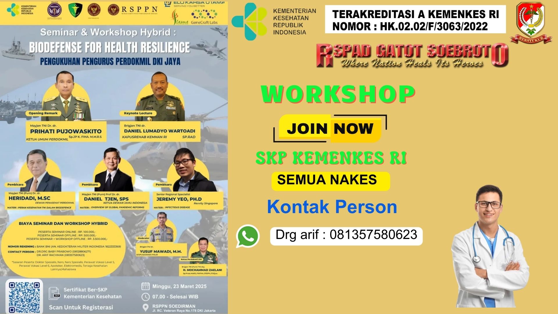 Workshop and Inauguration of Management Perdokmil 2025 “Biodefense for Health Resilience” Angkatan 1