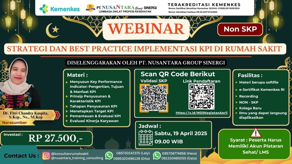 Webinar Strategi dan Best Practice Implementasi KPI di Rumah Sakit Angkatan 1