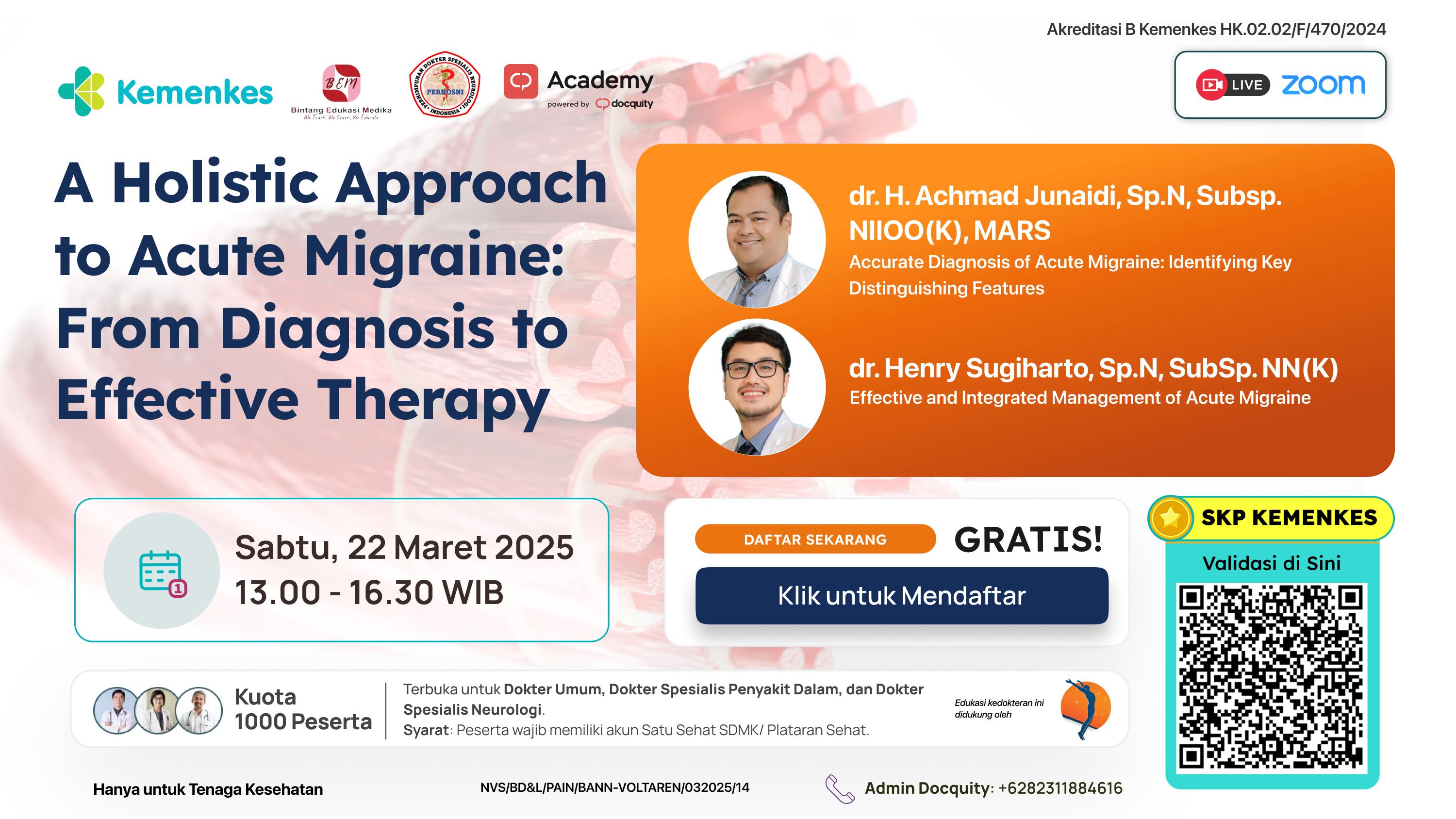 Webinar “A Holistic Approach to Acute Migraine: From Diagnosis to Effective Therapy”  Angkatan 1
